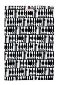 BTK8500_Emma Bridgewater - Knives and Forks - Black and White Tea Towel